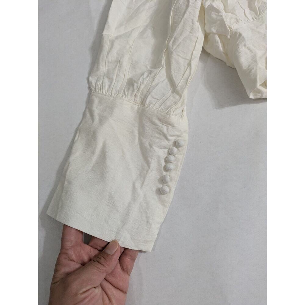Chicwish Top Women's Small White Ivory Crop Top Tie Strap Blazer Wrapped NWT‎ - Picture 3 of 9